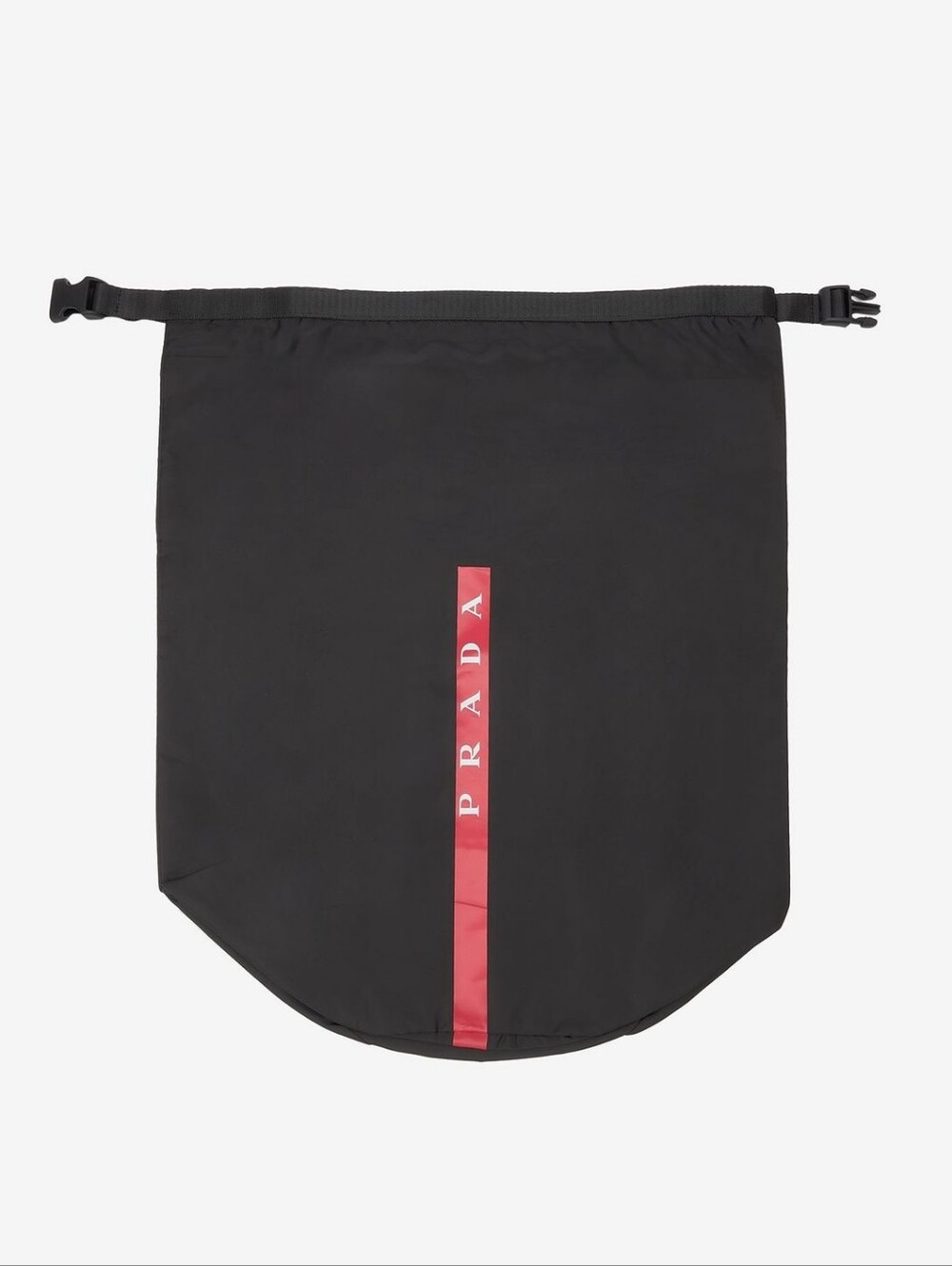 Prada Black Nylon Large Dustbag Pouch w/ Red Logo Stripe EUC